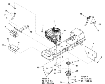 Engine Group - 18hp Diagram and Parts List for 2690882-YB1840RDFR 2010 Briggs and Stratton Lawn Tractor